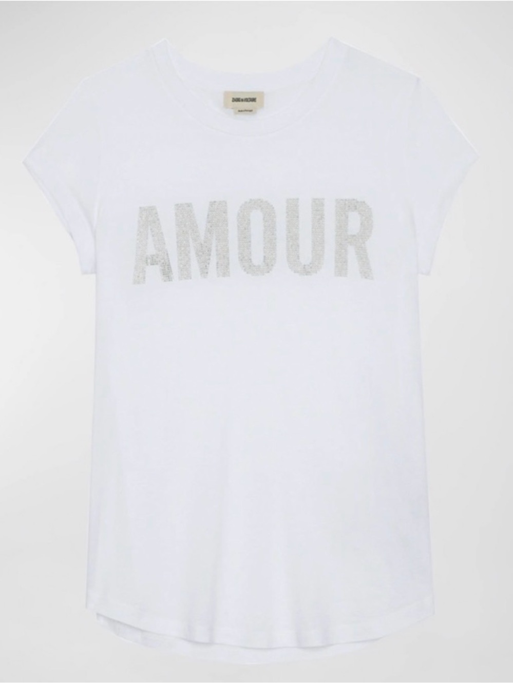 NWT💕Zadig & Voltaire Woop Amour Strass T-Shirt in BLANC Size XS - Picture 2 of 13